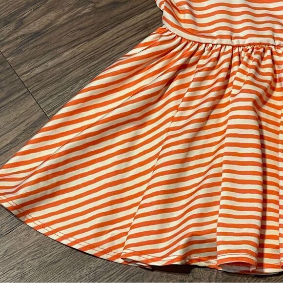 Dot Dot Smile Ruffle Short Sleeve Twirl Dress Orange White Size 6-12 Months - Picture 2 of 10